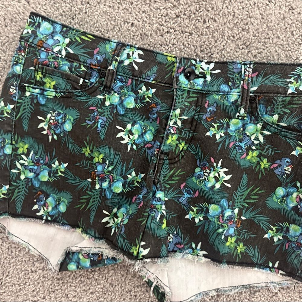 Disney stitch tropical denim shorts size 11